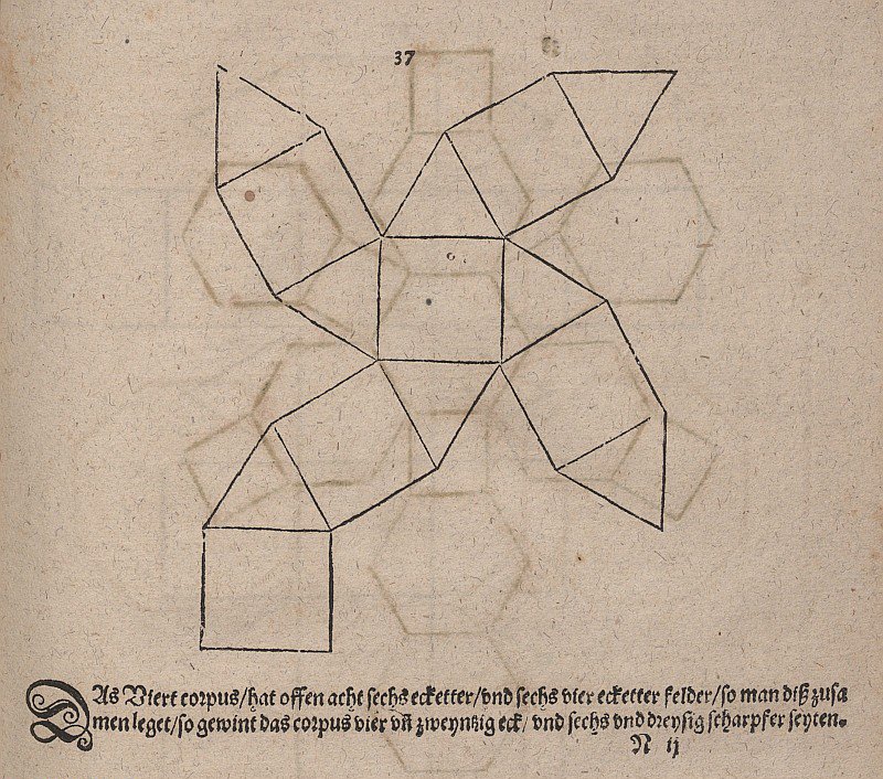 Netværksudvikling af en cuboctahedron af Albrecht Dürer