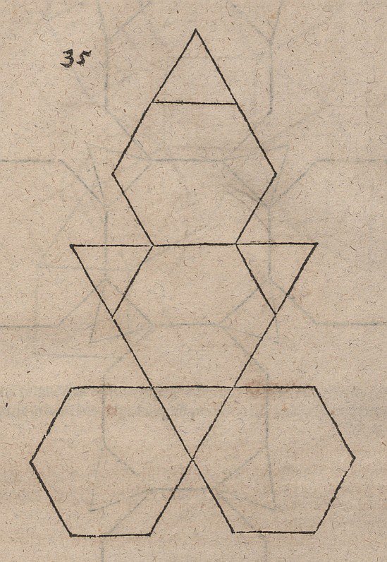 Nettoudvikling af et afkortet tetraeder af Albrecht Dürer