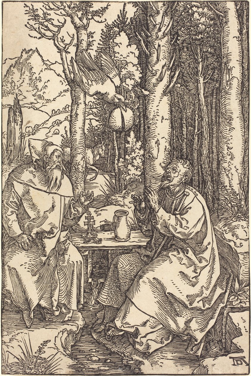Saint Anthony og Saint Paul i vildmarken af Albrecht Dürer