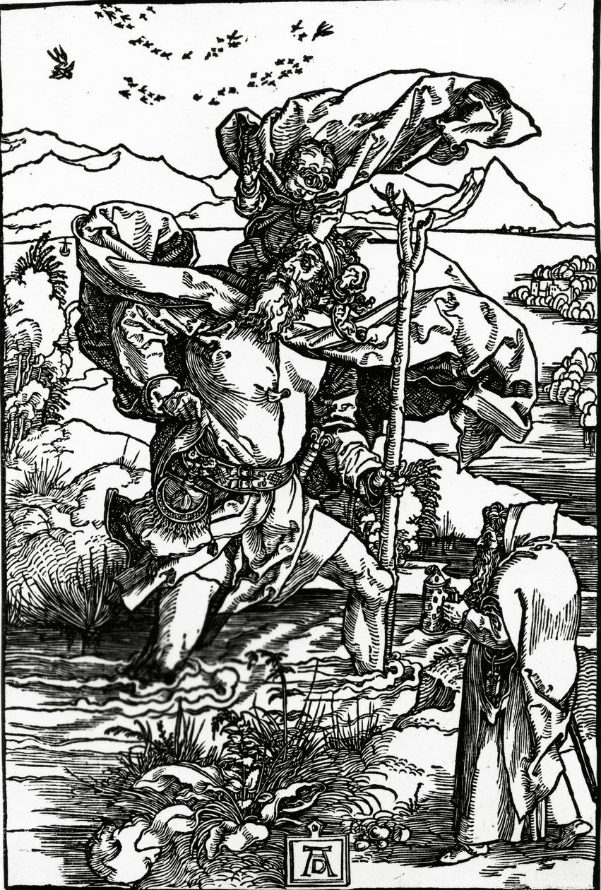 Sankt Kristoffer med fuglenes flugt, ca. 1503-4 af Albrecht Dürer