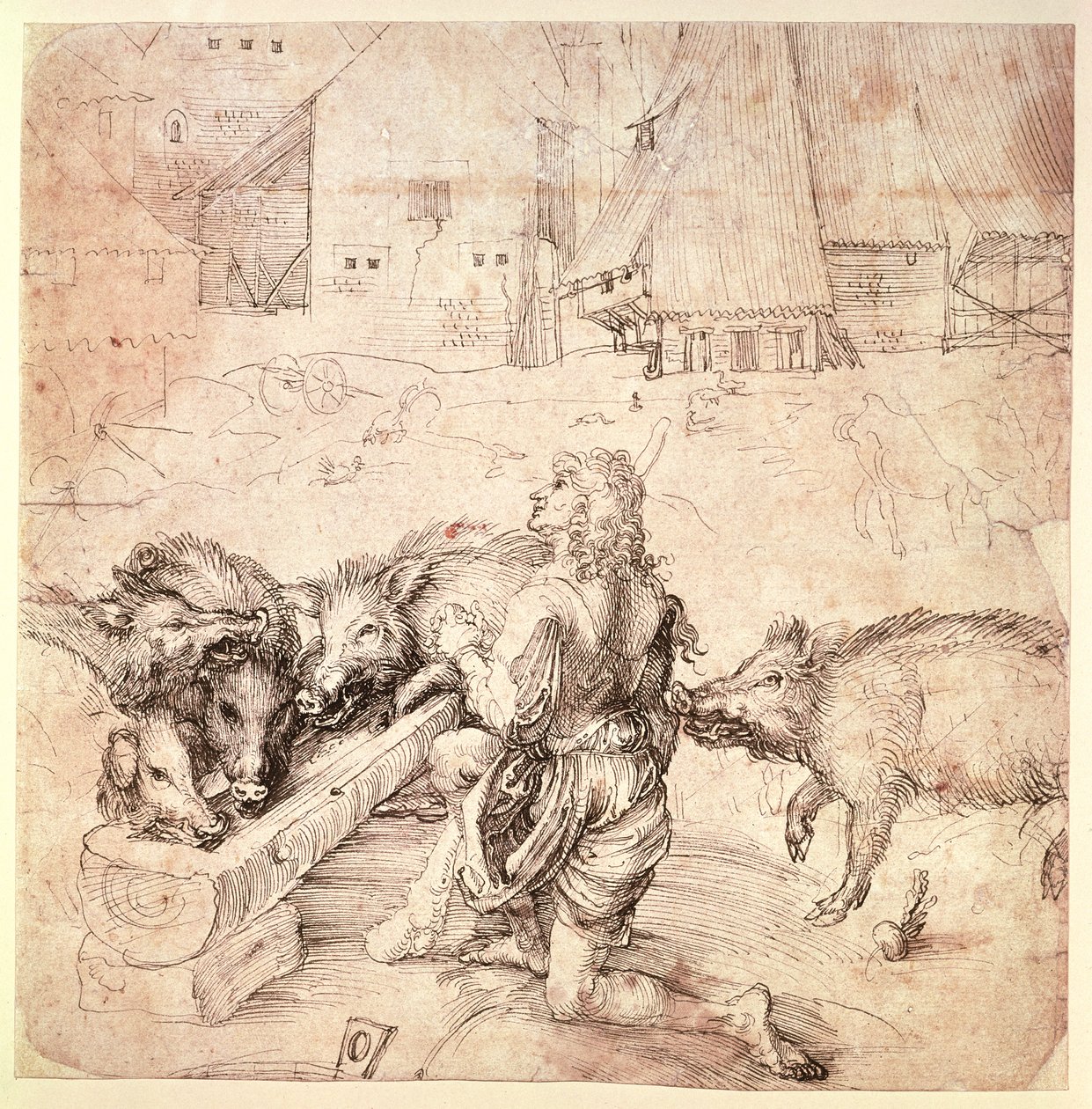 Studie til en gravering af den fortabte søn af Albrecht Dürer