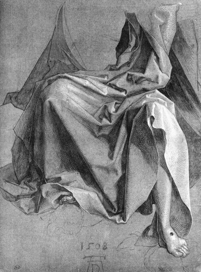 Studie af et draperi af Albrecht Dürer