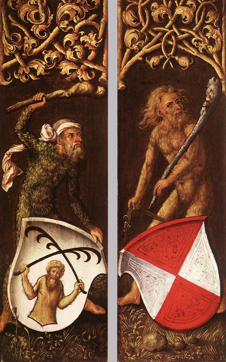 Sylvan mænd med heraldiske skjolde af Albrecht Dürer