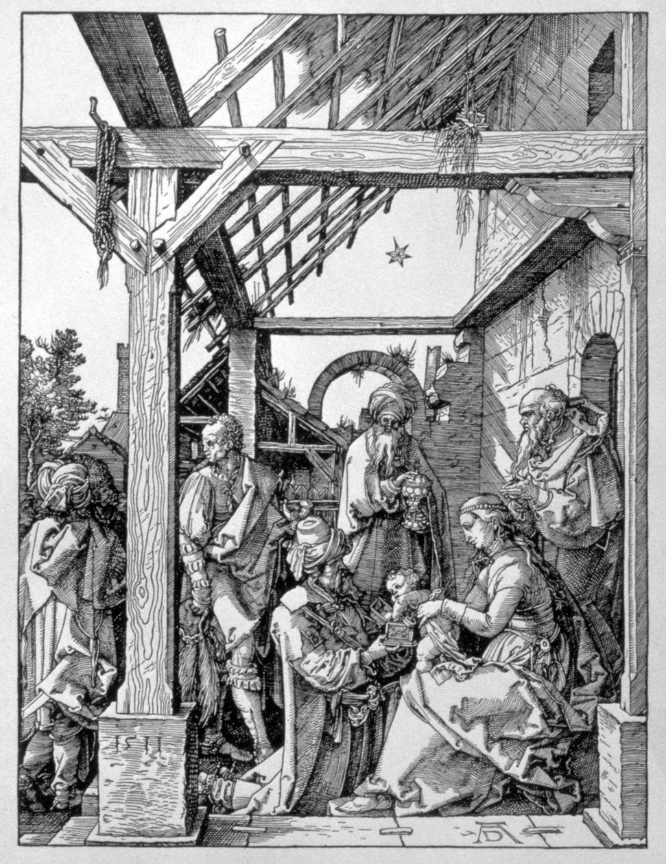 Tilbedelse af de tre konger, 1511 af Albrecht Dürer