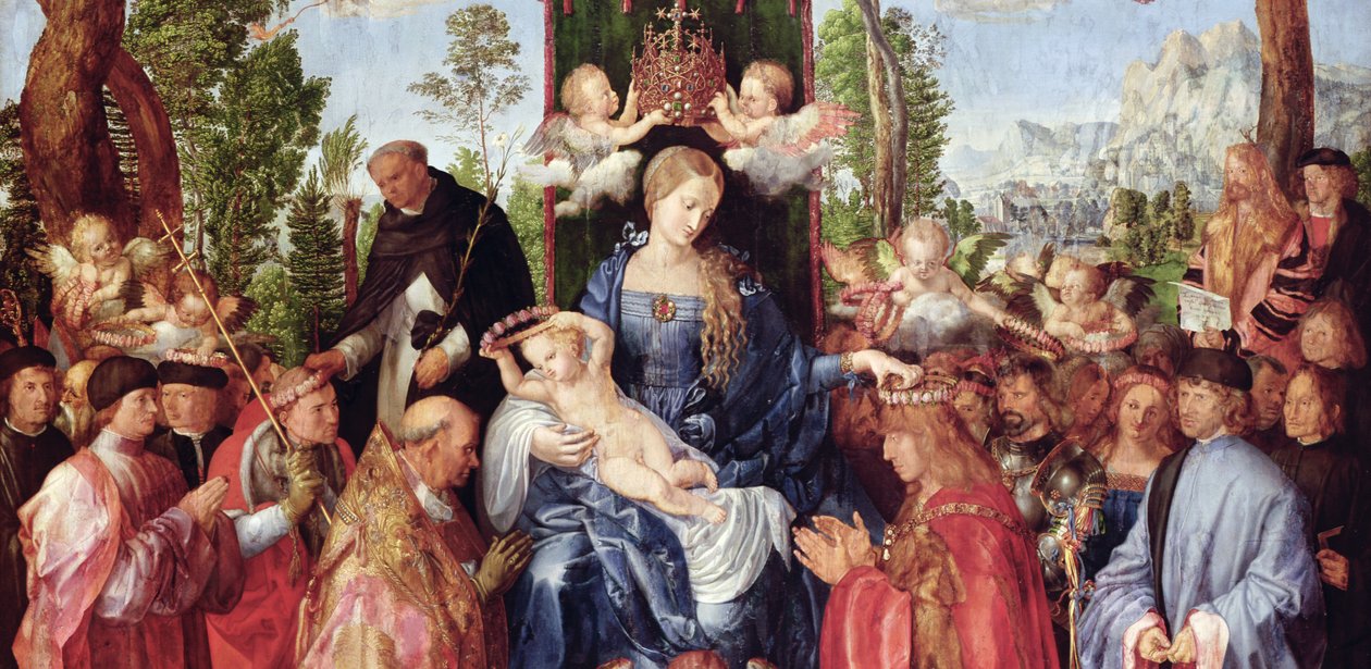 The Feast of the Rose Guirlands, 1506 (detalje af 157023) af Albrecht Dürer
