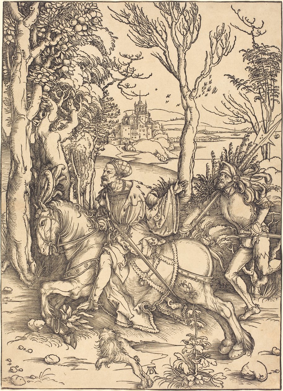 Ridder på hesteryg og Lansquenet af Albrecht Dürer