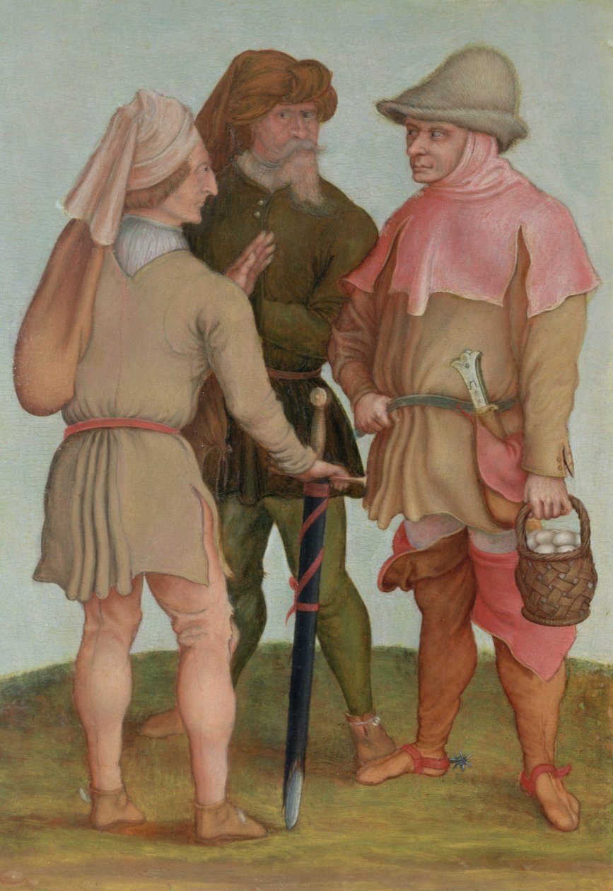 Tre bønder, 1500- eller 1600-tallet af Albrecht Dürer