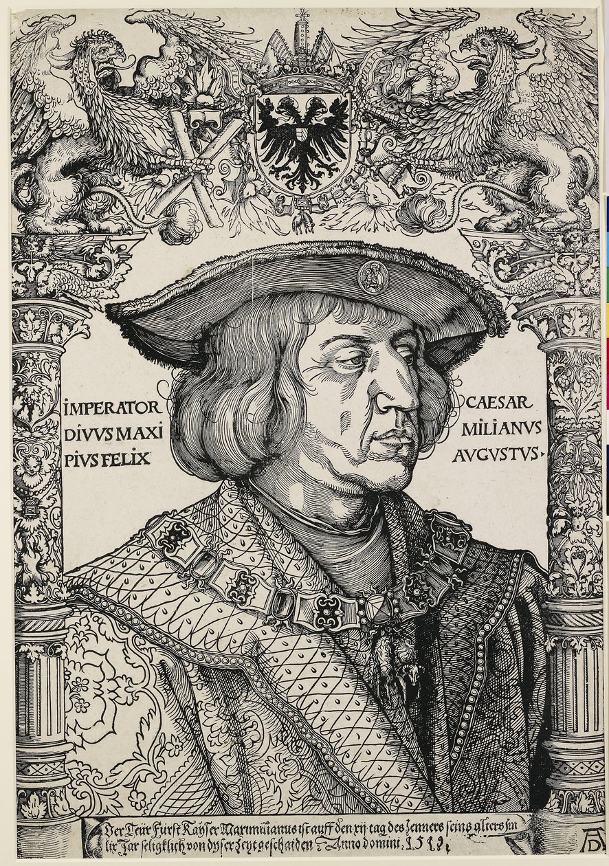 Portræt af kejser Maximilian I, ca. 1519 af Albrecht Dürer