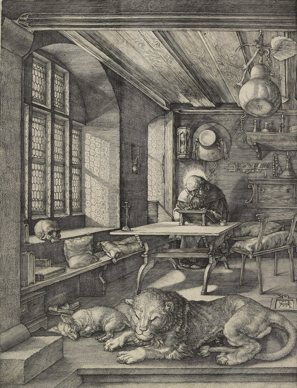 Sankt Jerome i sit studie, 1514 af Albrecht Dürer