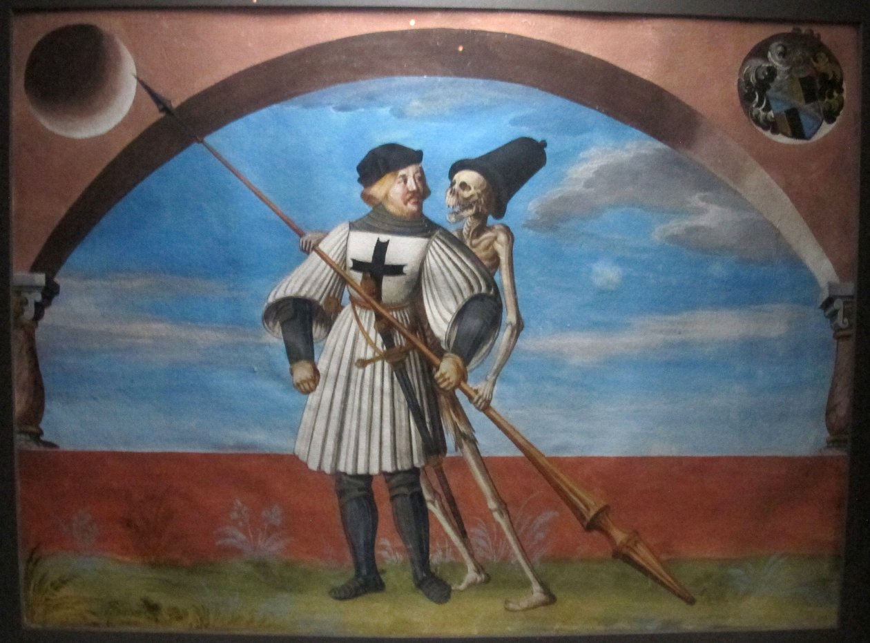 kopi af den tabte makabre dans af m.manuel fra den dominikanske kirkegård i bern (1512-20) af Albrecht Kauw