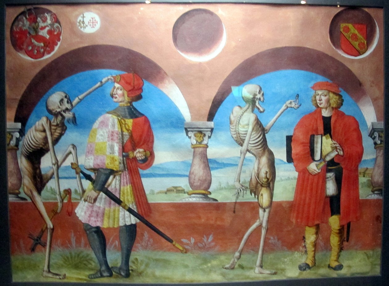 kopi af den tabte makabre dans af m.manuel fra den dominikanske kirkegård i bern (1512-20) af Albrecht Kauw