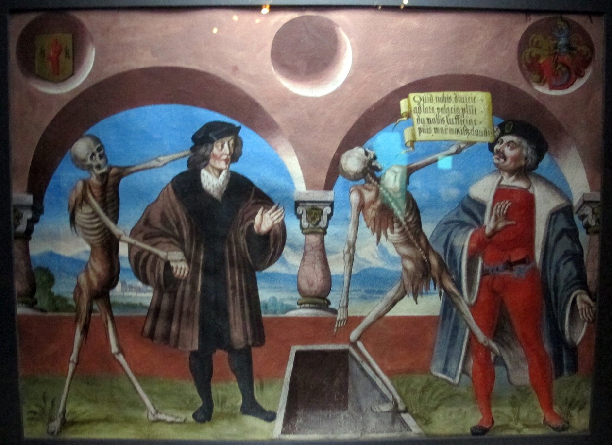 kopi af den tabte makabre dans af m.manuel fra den dominikanske kirkegård i bern (1512-20) af Albrecht Kauw