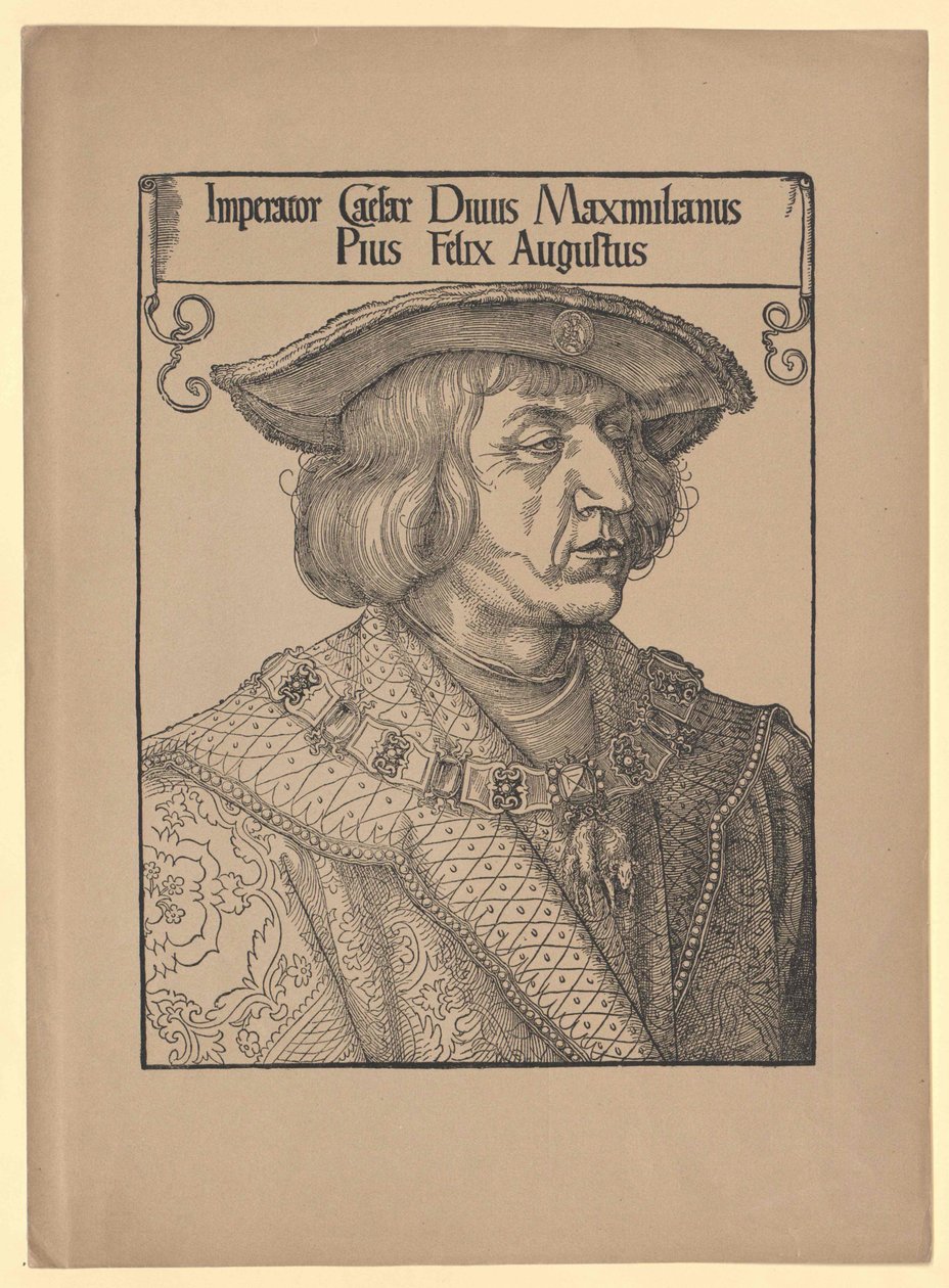 Den hellige romerske kejser Maximilian I (print) af Albrecht (after) Durer or Duerer
