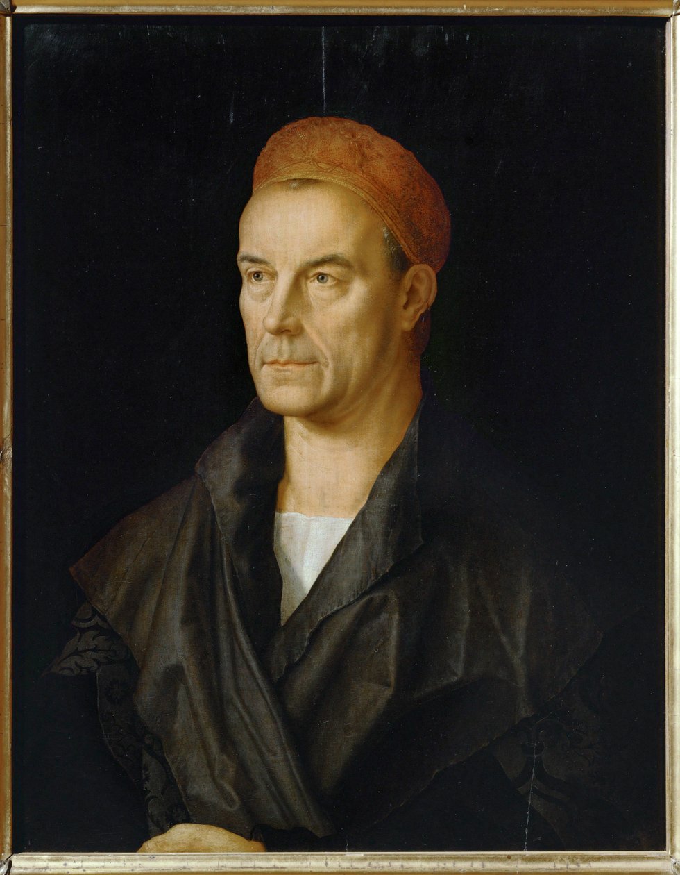 Jakob II Fugger, kaldet "Den rige" (maleri på lindetræ) af Albrecht (after) Durer or Duerer