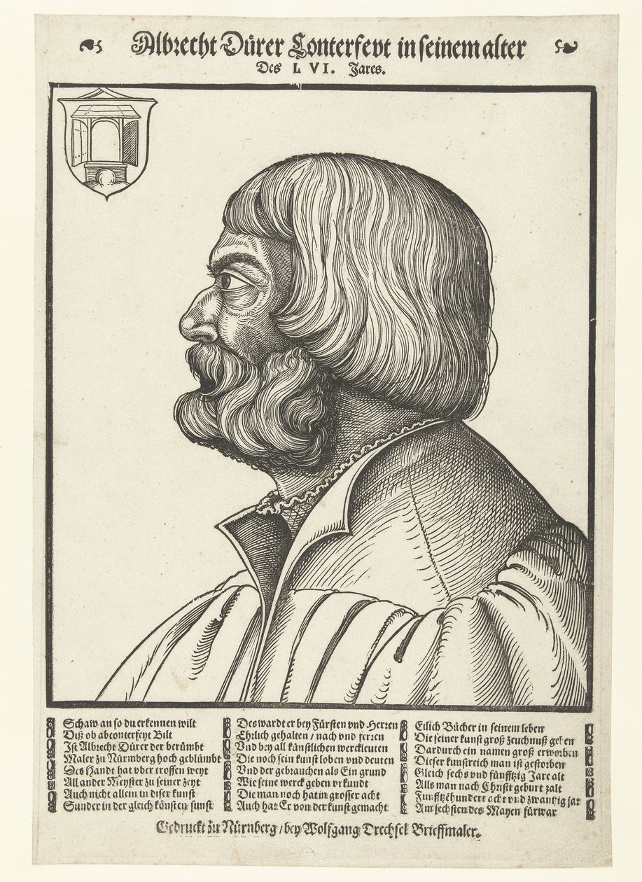 Portræt af Albrecht Dürer (1471-1528) af Albrecht (after) Durer or Duerer