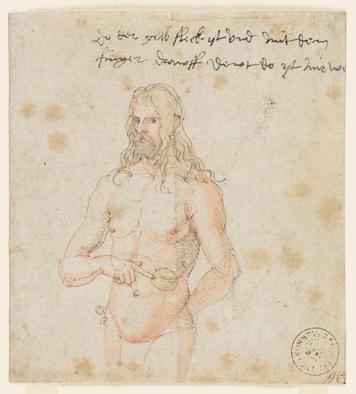 Selvportræt, syg, ca. 1506-07 (brun pen og akvarel) af Albrecht (attr. to) Durer or Duerer