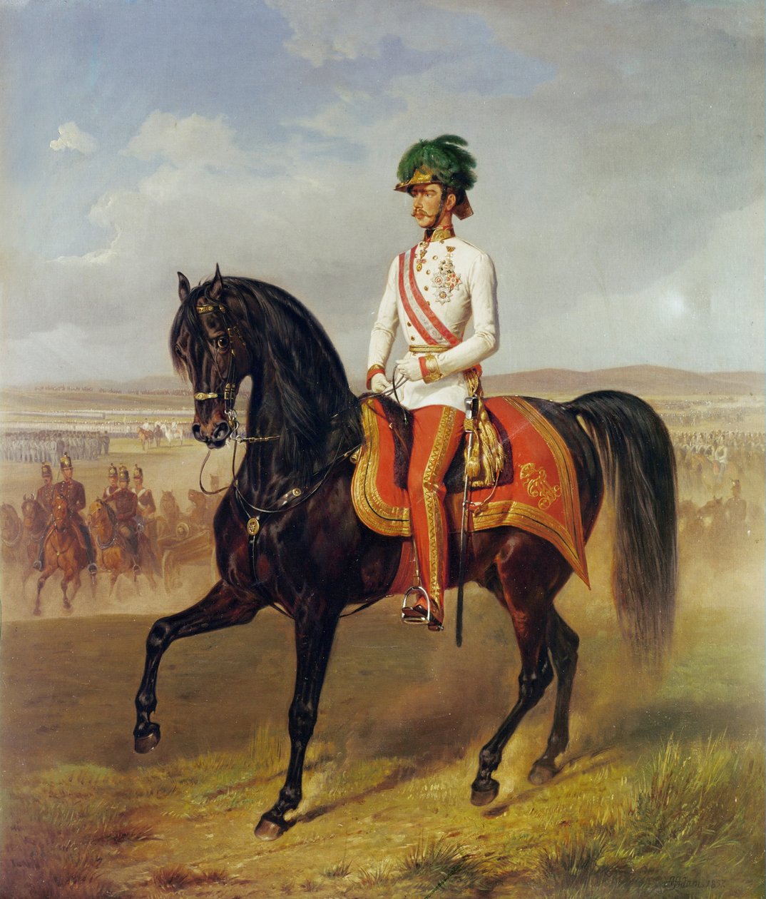 Kejser Franz Joseph I på hesteryg ... af Albrecht Adam