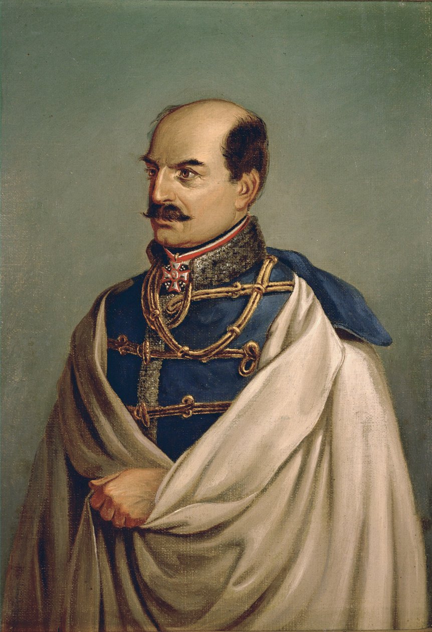 Feldzeugmeister Joseph greve Jellacic, Banus af Kroatien ... (maleri på lærred) af Albrecht Adam
