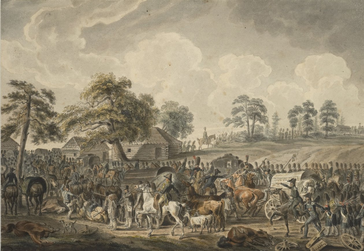 Den franske hær krydser Daugava-floden den 24. juli 1812, midten af 1820
