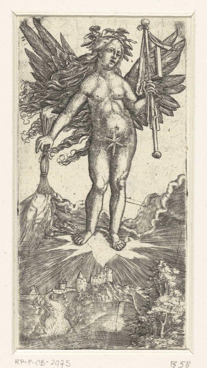 Allegorisk kvindeskikkelse med vinger af Albrecht Altdorfer