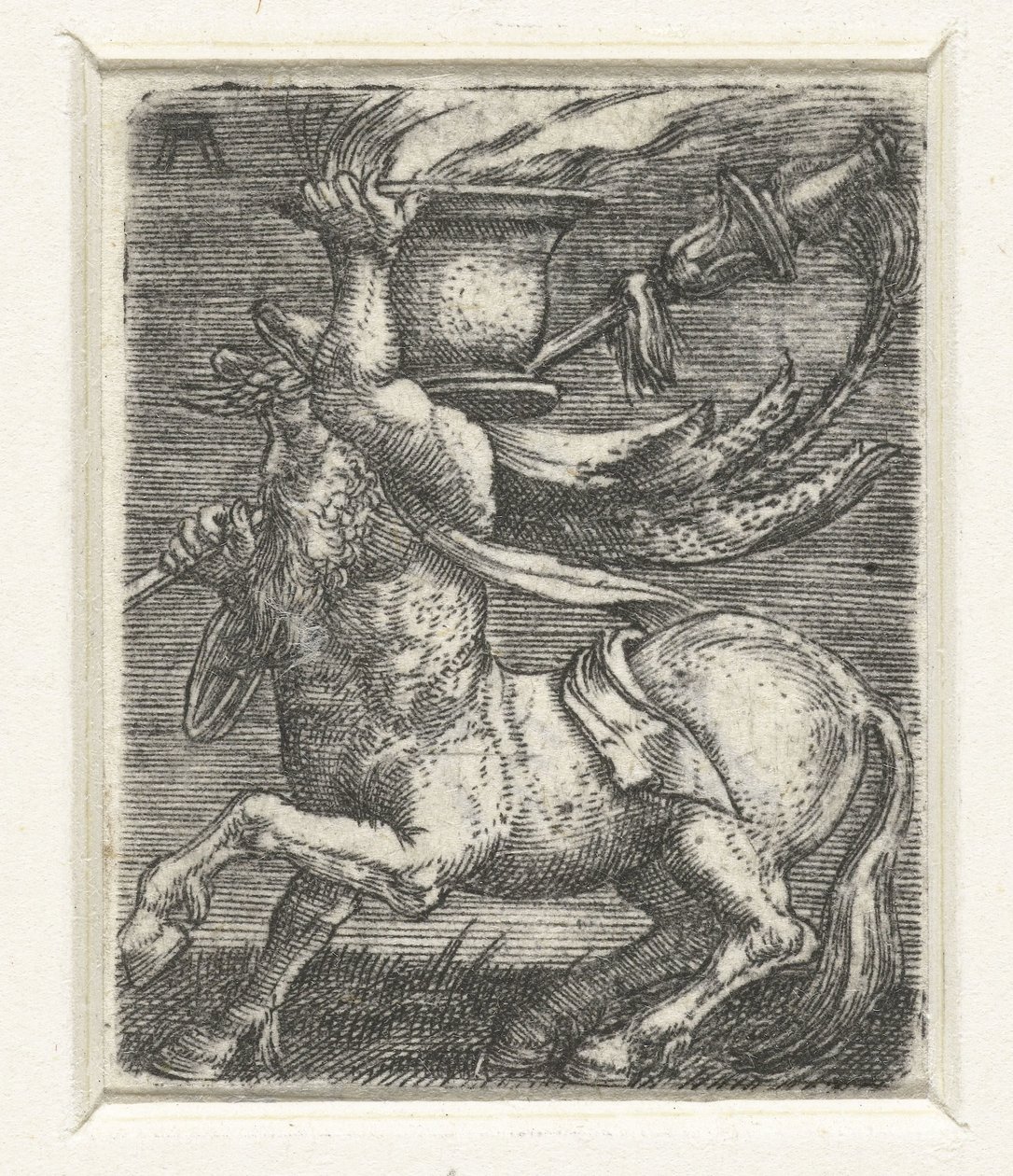 Centaur bærer en gryde med ild af Albrecht Altdorfer