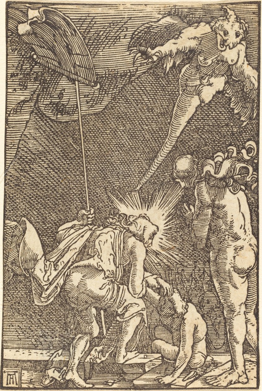 Kristus falder ned i helvede af Albrecht Altdorfer