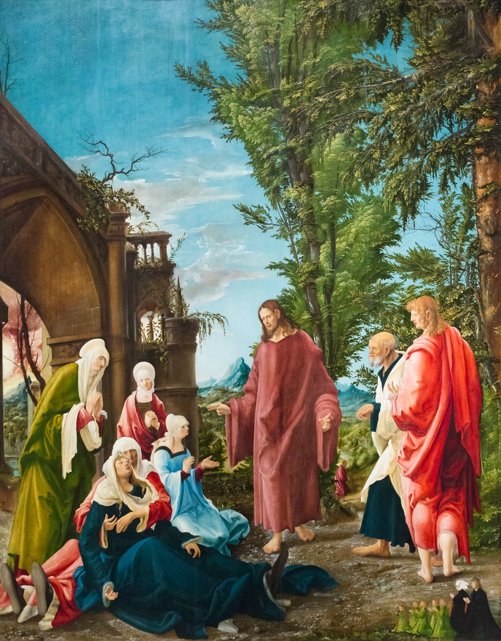 Kristus tager afsked med sin mor, ca. 1520 (olie på kalk) af Albrecht Altdorfer