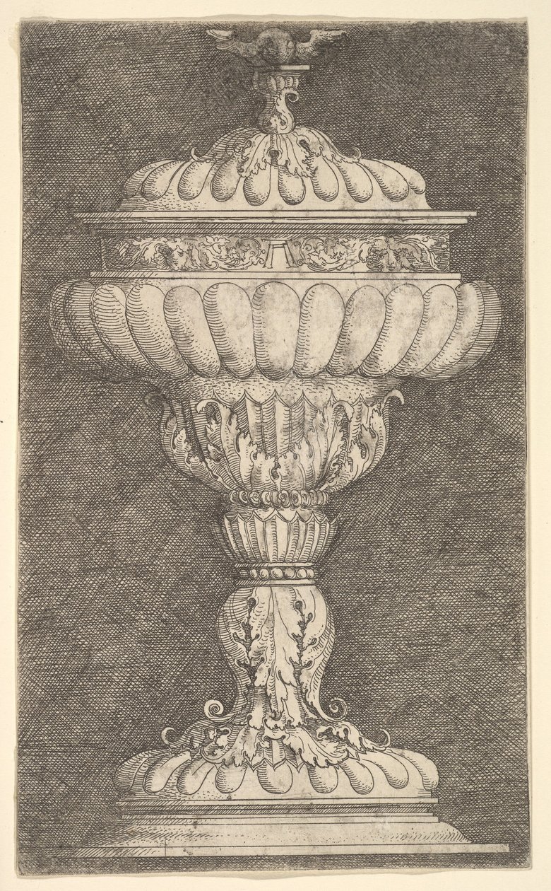 Dækket bæger med en bevinget kugle på toppen.n.d. af Albrecht Altdorfer