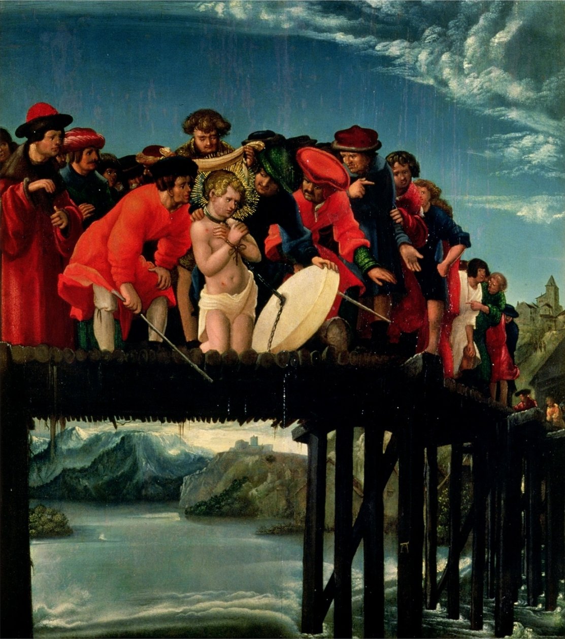 Tysk: Brückensturz des hl. Florian Den hellige Florians martyrium af Albrecht Altdorfer