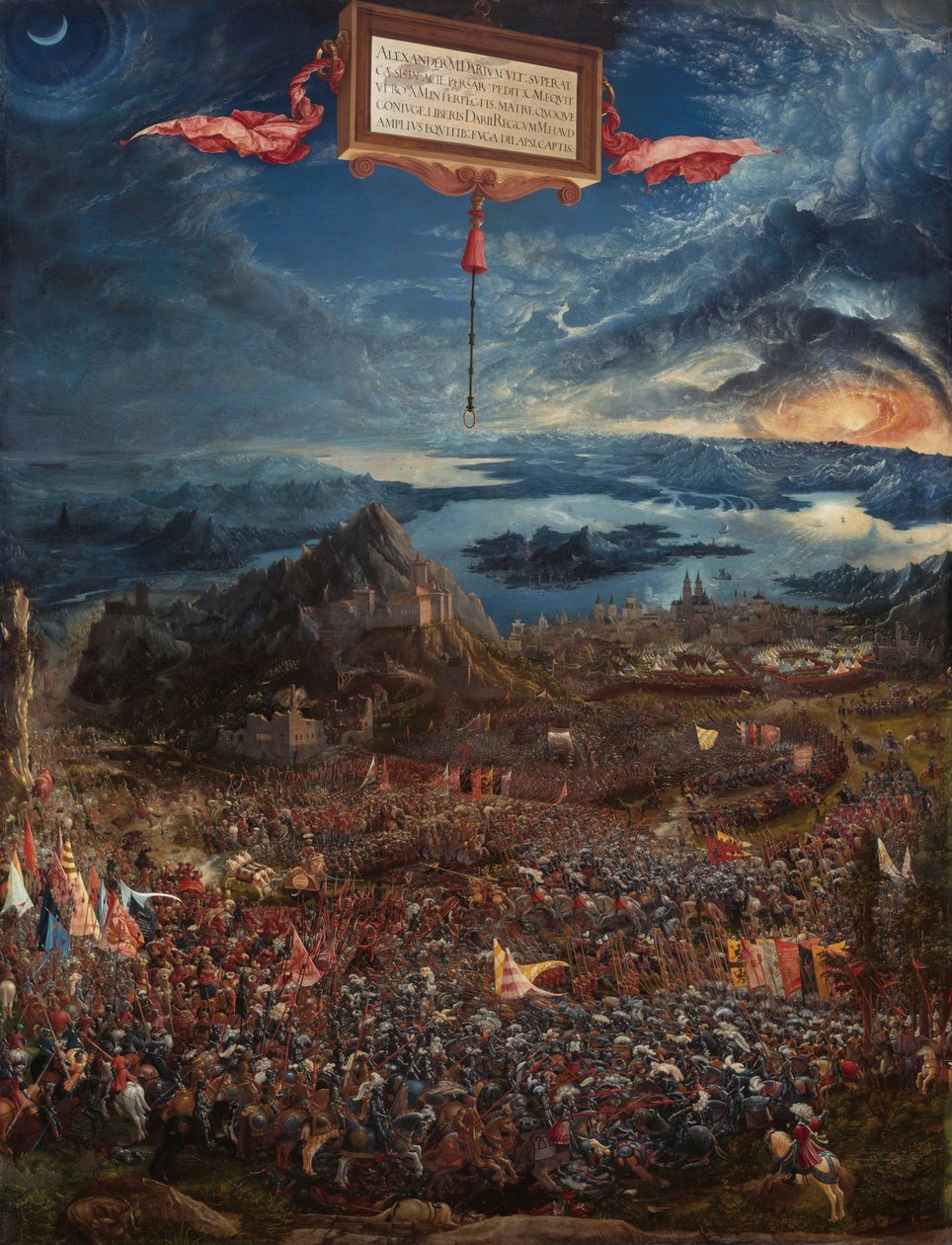 Tysk: Historienzyklus: Alexanderschlacht (Schlacht bei Issus) Slaget om Alexander ved Issus af Albrecht Altdorfer