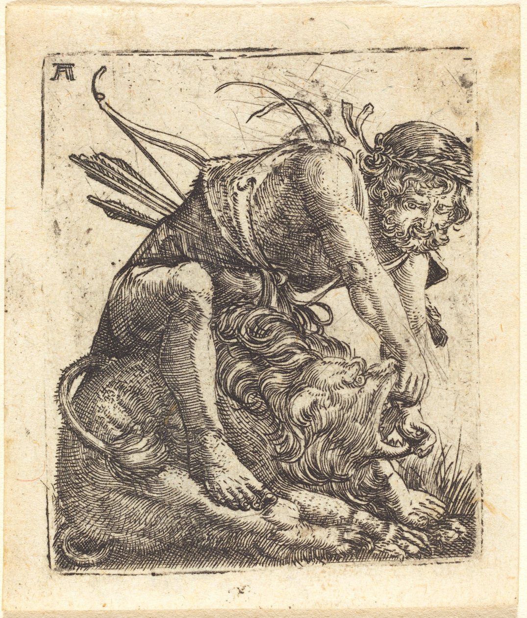 Hercules overvinder Nemean-løven af Albrecht Altdorfer