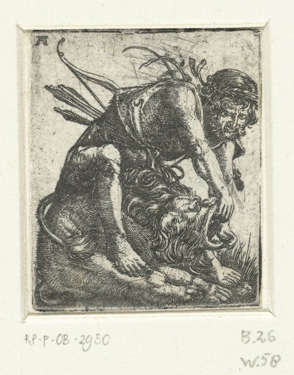 Hercules dræber Nemean-løven af Albrecht Altdorfer