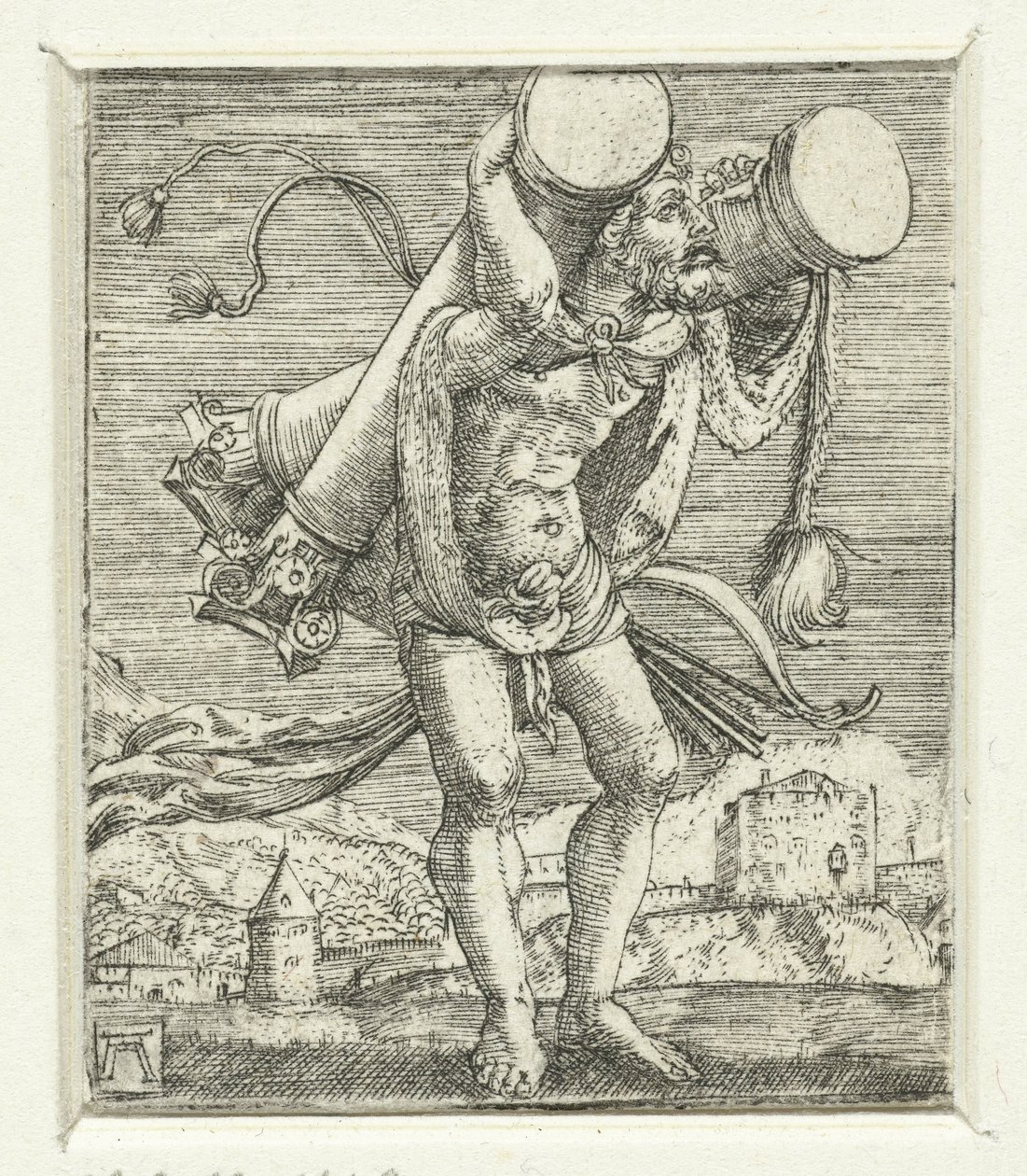 Hercules bærer søjlerne af Albrecht Altdorfer
