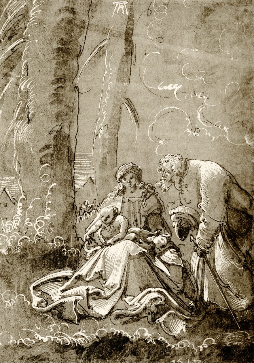 Hellig familie i skoven af Albrecht Altdorfer