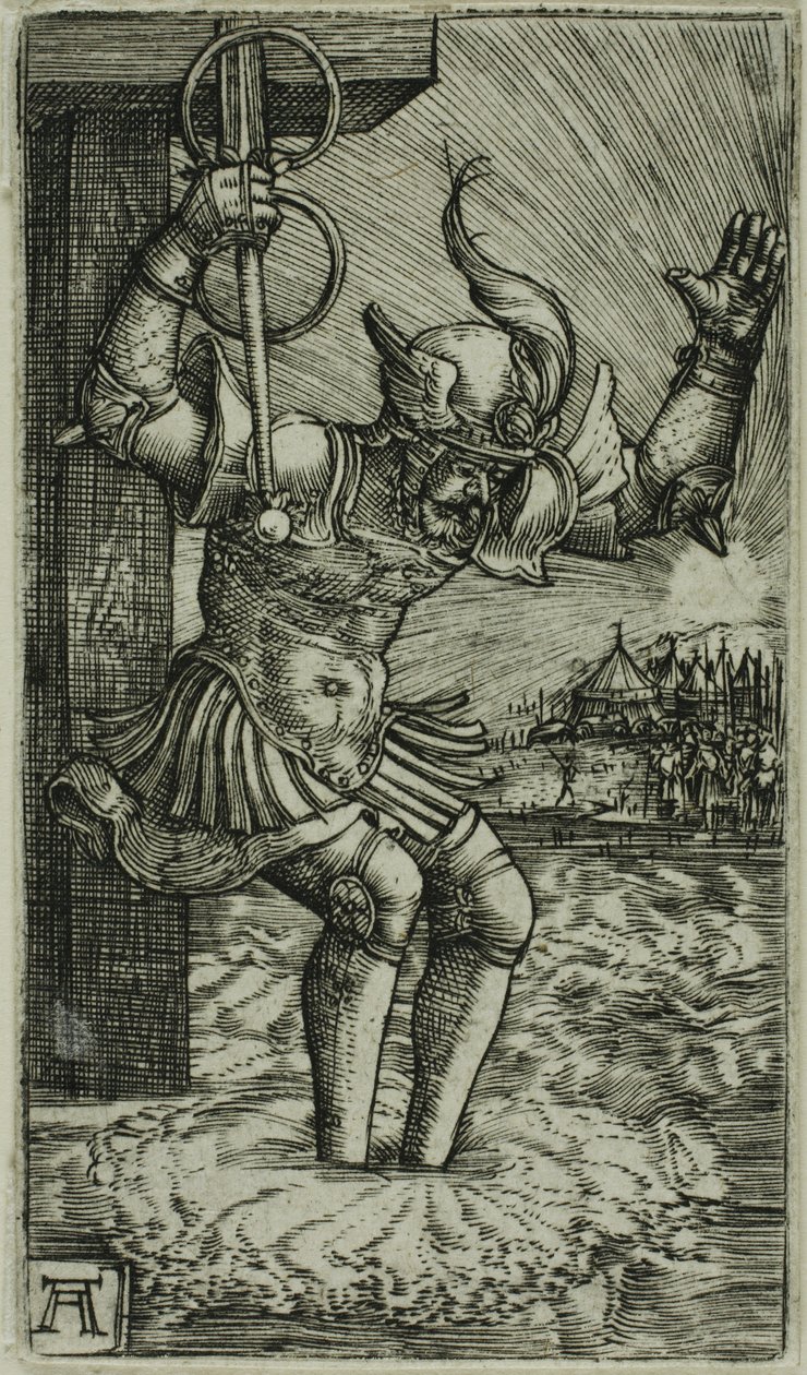 Horatius Cocles springer ud i Tiberen af Albrecht Altdorfer