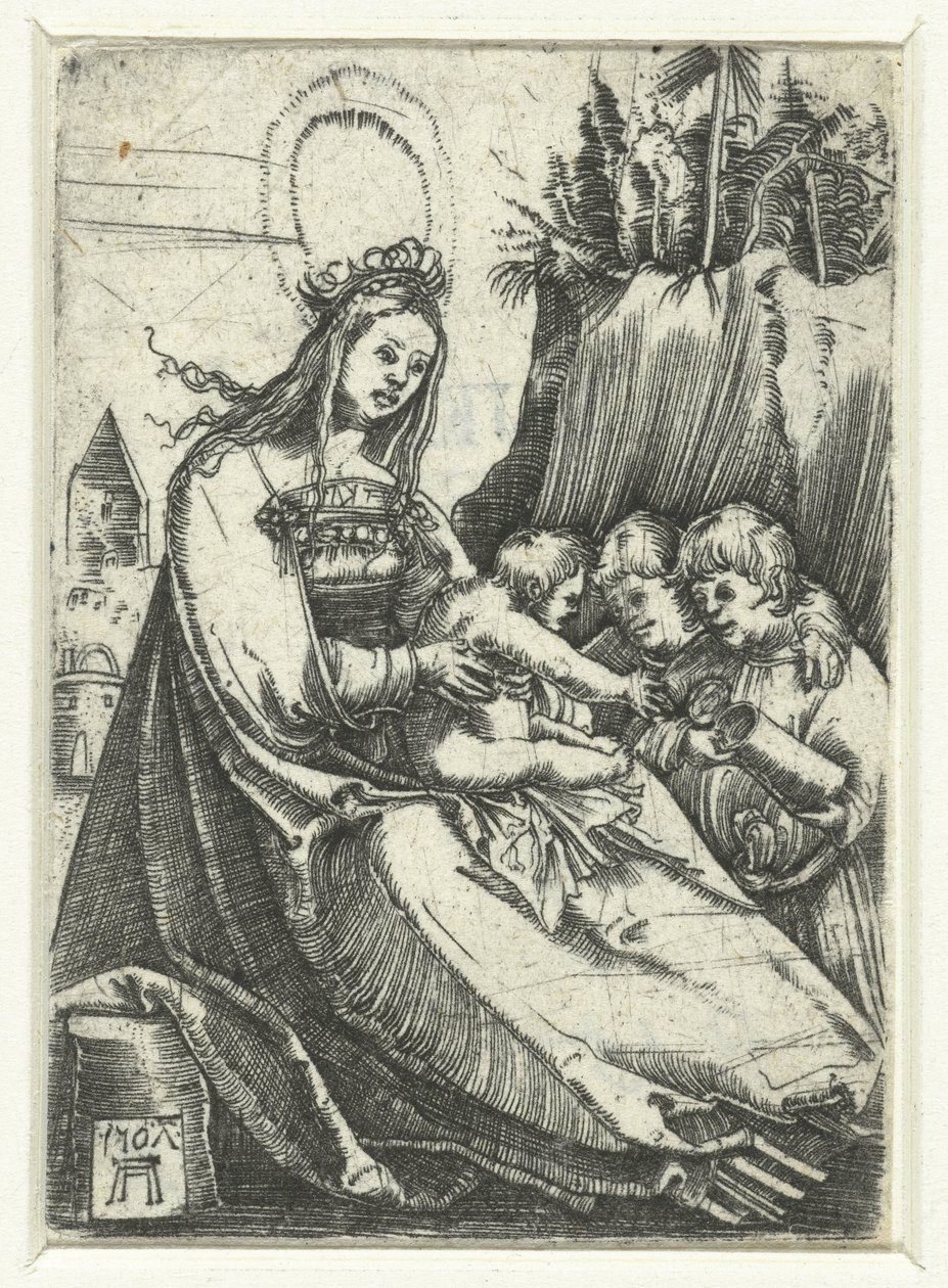 Maria med Kristusbarnet og to drenge af Albrecht Altdorfer