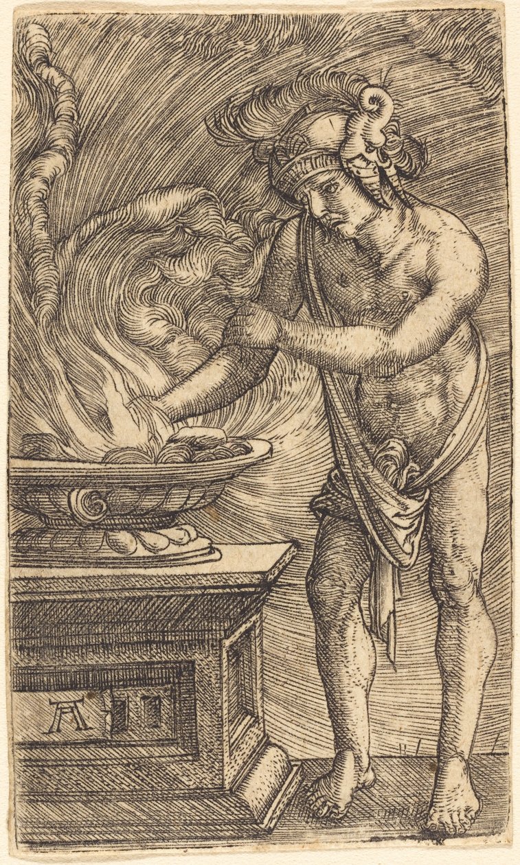 Mucius Scaevola brænder sin hånd af Albrecht Altdorfer