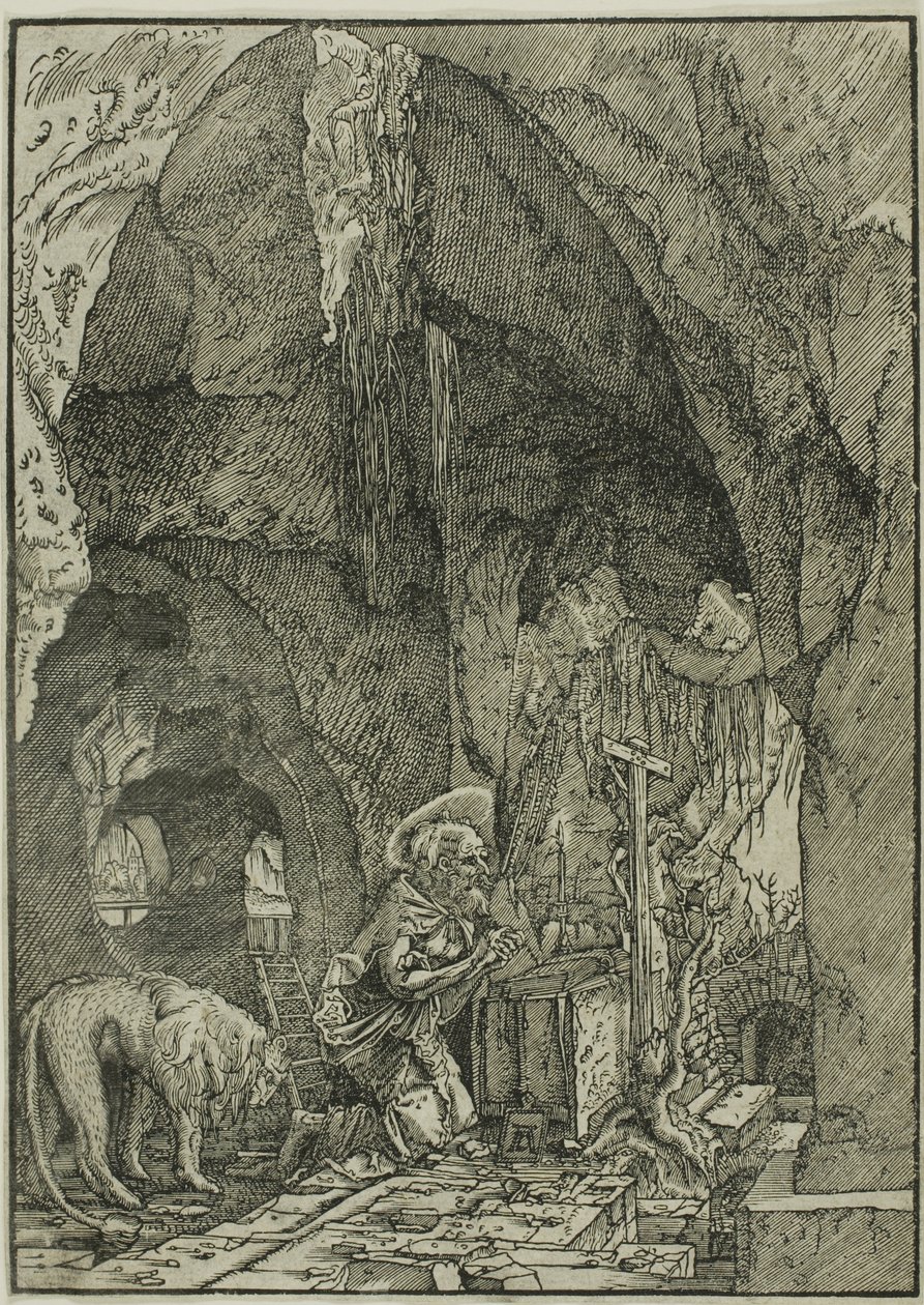 Sankt Hieronymus i bod, i en hule af Albrecht Altdorfer