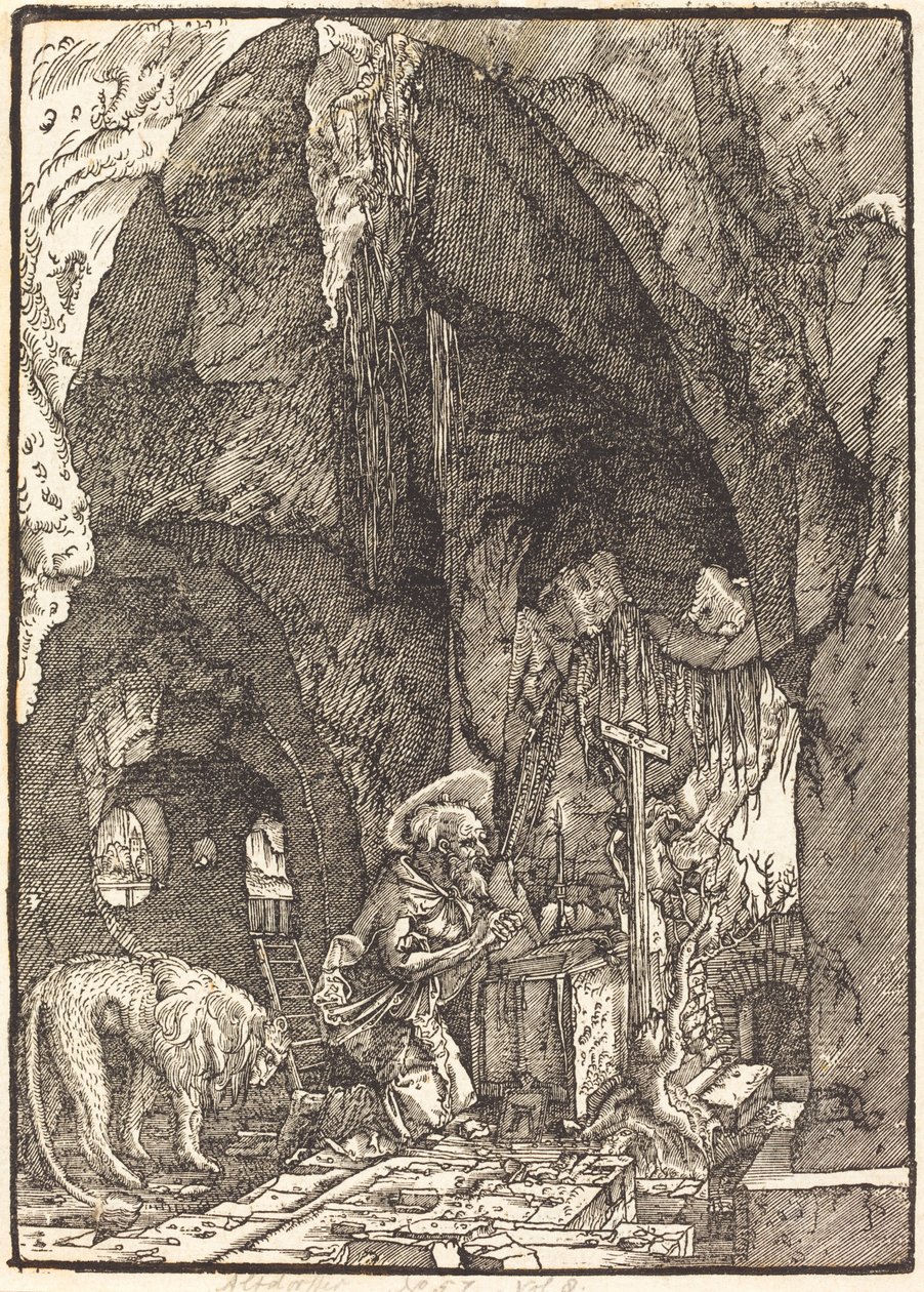 Sankt Hieronymus i en hule af Albrecht Altdorfer
