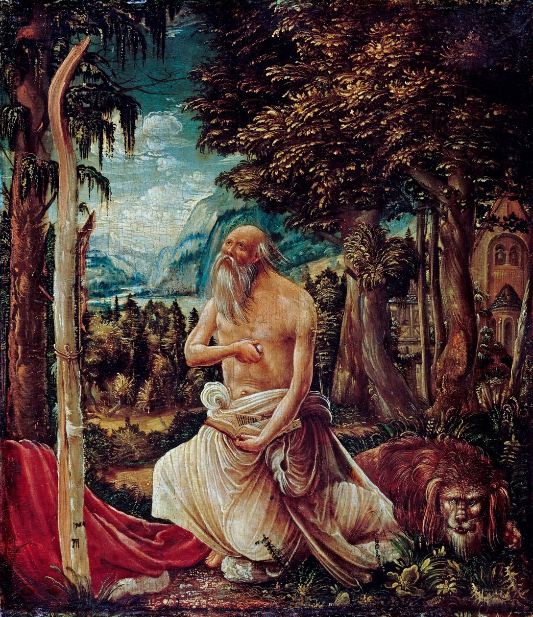 ""Saint Hierome penitent"" (Den angrende Sankt Hieronymus) Maleri af Albrecht Altdorfer (ca. 1480-1538) af Albrecht Altdorfer