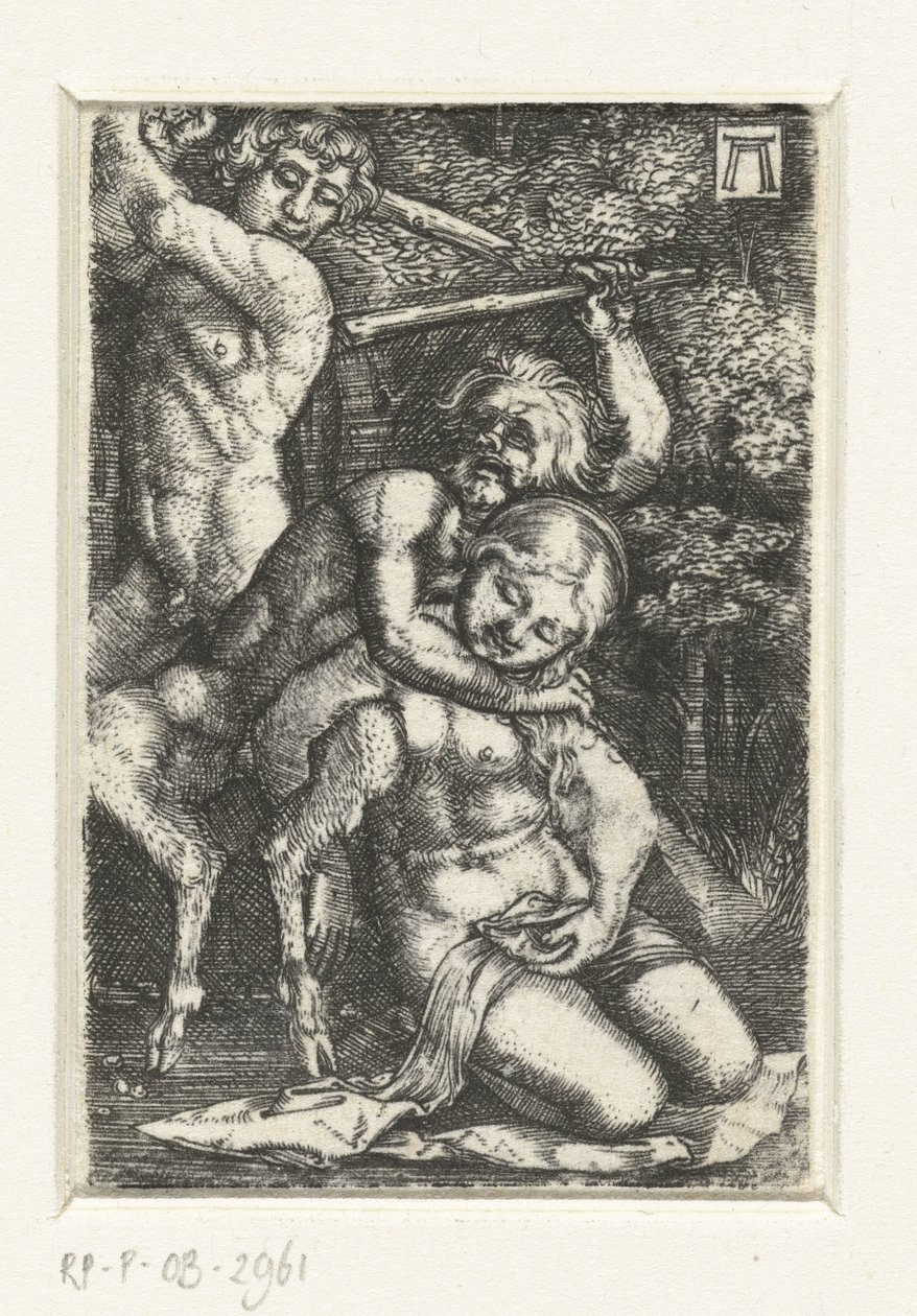 Satyr og en mand slås om en kvinde af Albrecht Altdorfer