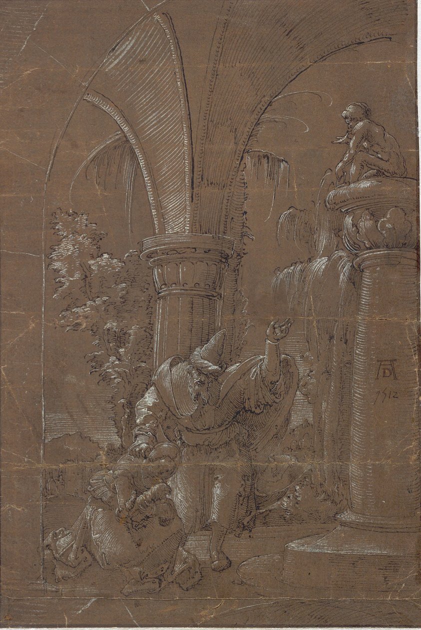 Den hellige Katarina af Alexandria nægter at tilbede idolet (?) af Albrecht Altdorfer
