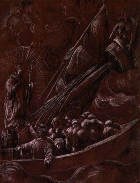 St. Nicholas af Bari irettesætter Stormen af Albrecht Altdorfer