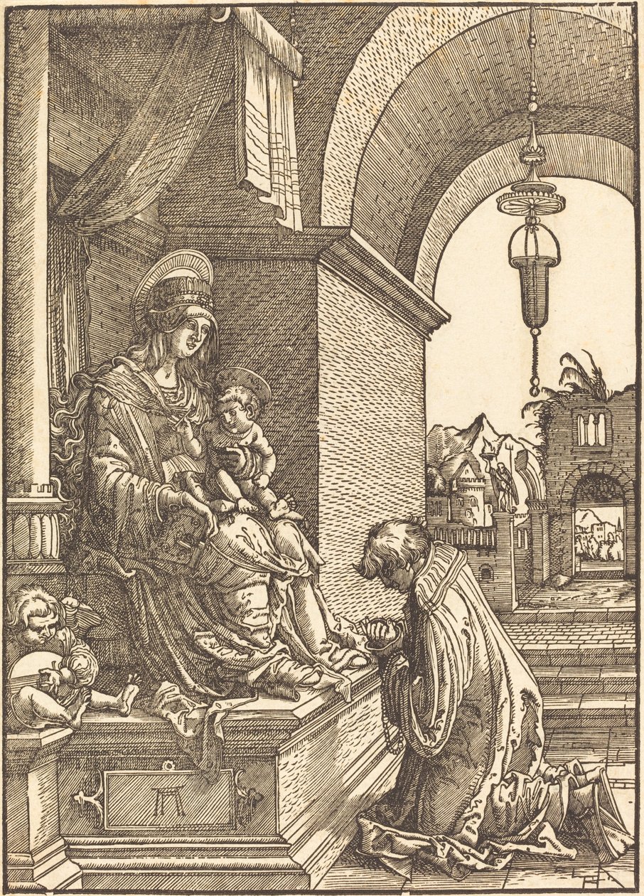 Suppliant knælende for Jomfruen og Barnet af Albrecht Altdorfer