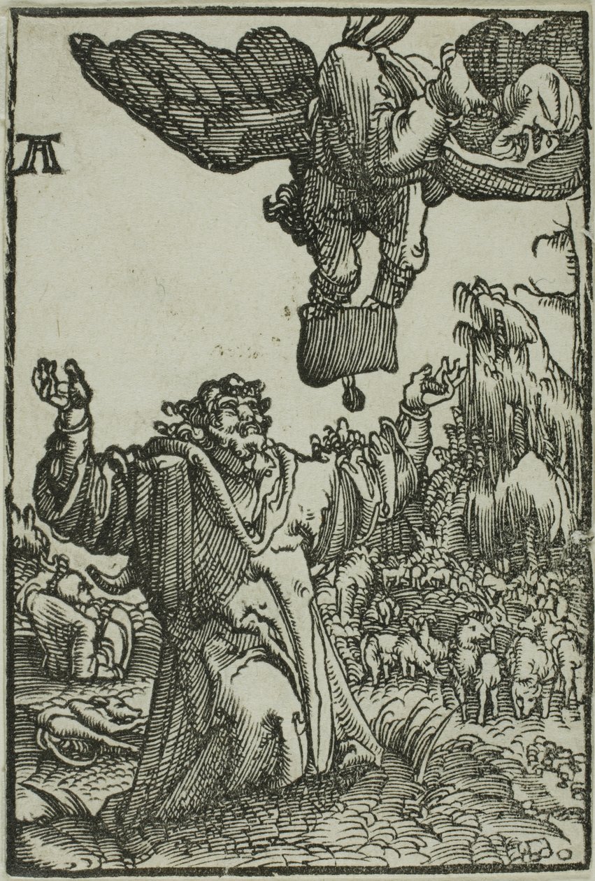 Bebudelsen til Joachim, fra Menneskets fald og forløsning af Albrecht Altdorfer