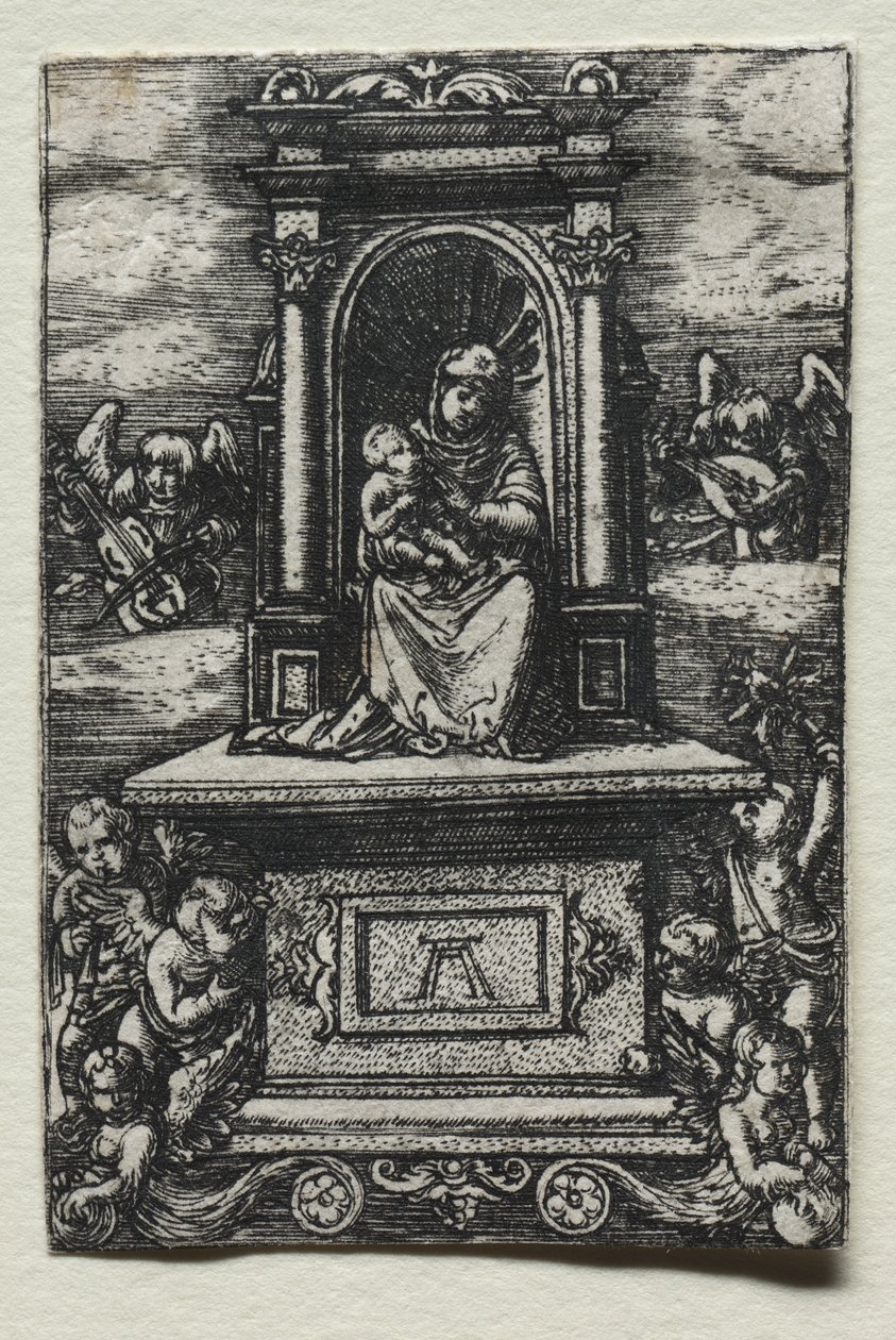 Den smukke jomfru af Ratisbon på et alter af Albrecht Altdorfer
