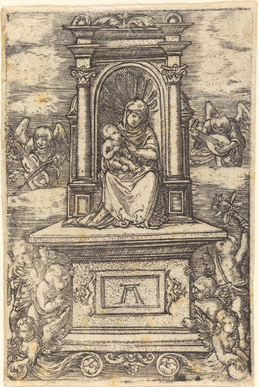 Den smukke jomfru af Regensburg på et alter af Albrecht Altdorfer