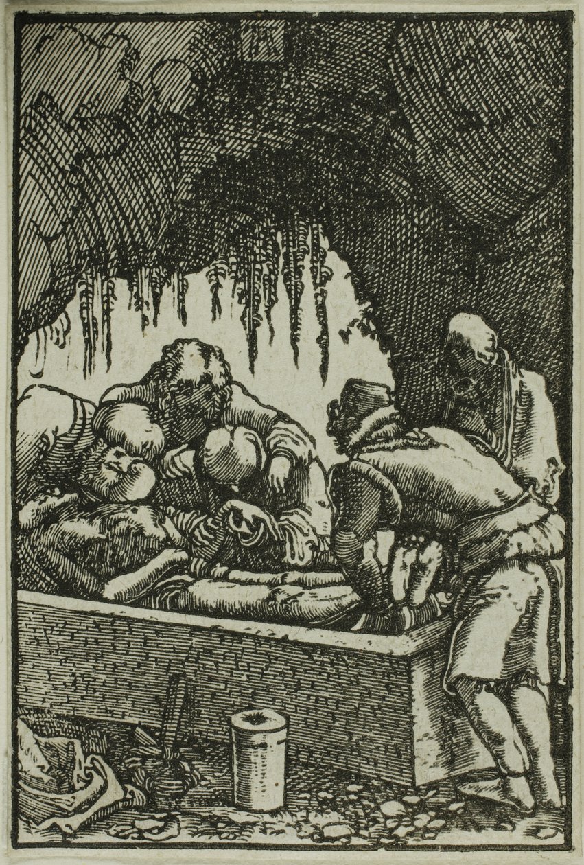 Begravelsen, fra Menneskets Fald og Forløsning af Albrecht Altdorfer