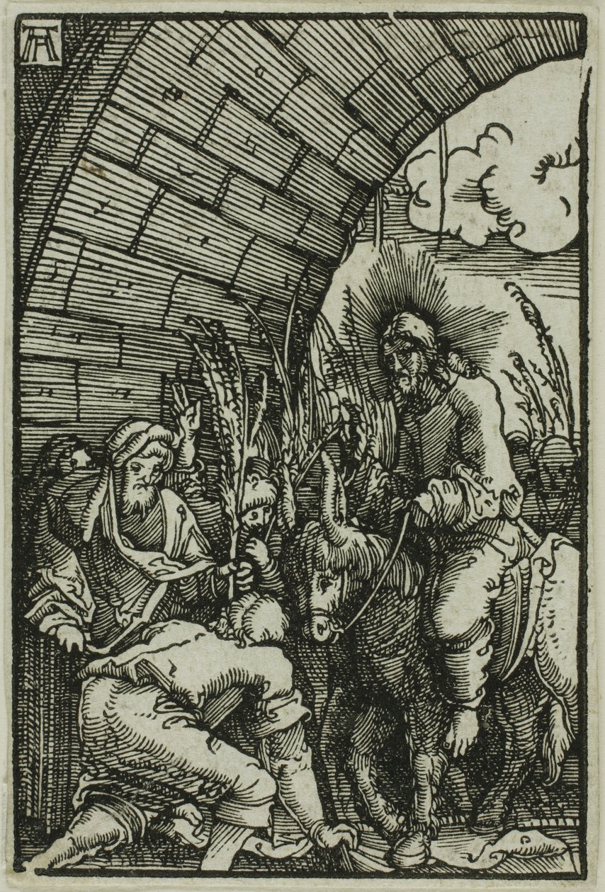 Indtoget i Jerusalem, fra Menneskets Fald og Forløsning af Albrecht Altdorfer