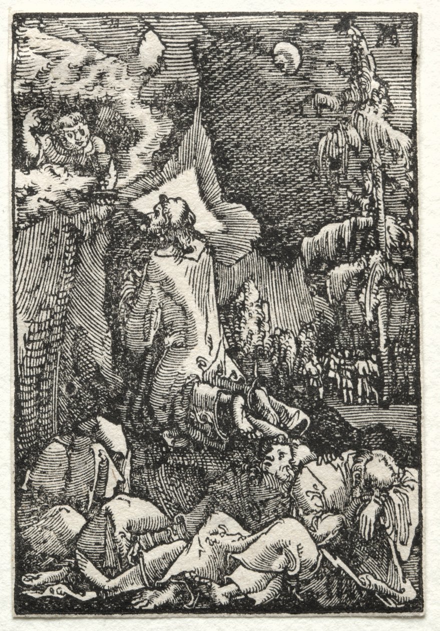 Menneskets fald og forløsning: Kirst på Oliebjerget, ca. 1515. af Albrecht Altdorfer